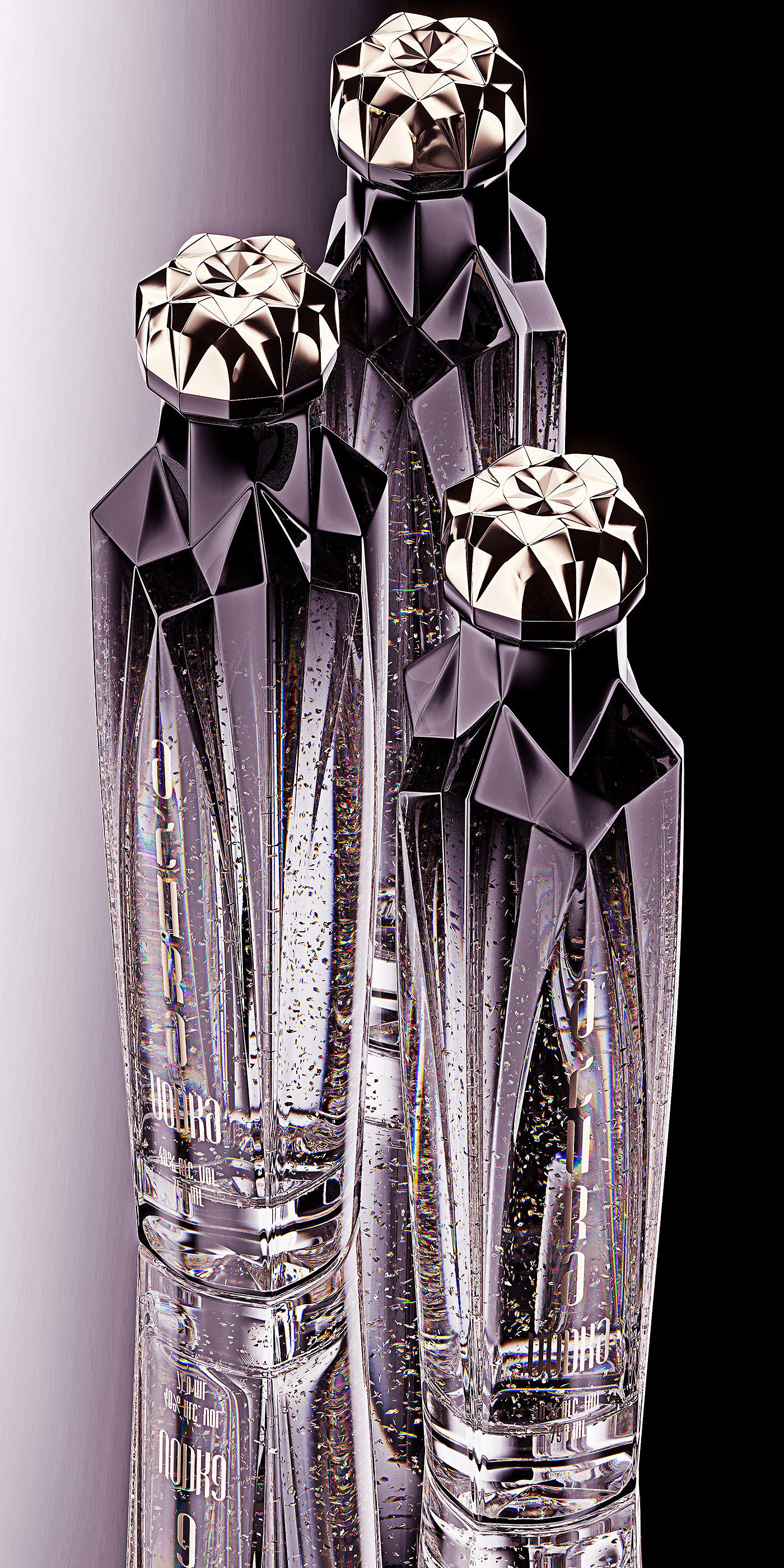 Ivan Venkov，product design，Azura Vodka，Geometric carving，Aesthetic design，Crystal glass，