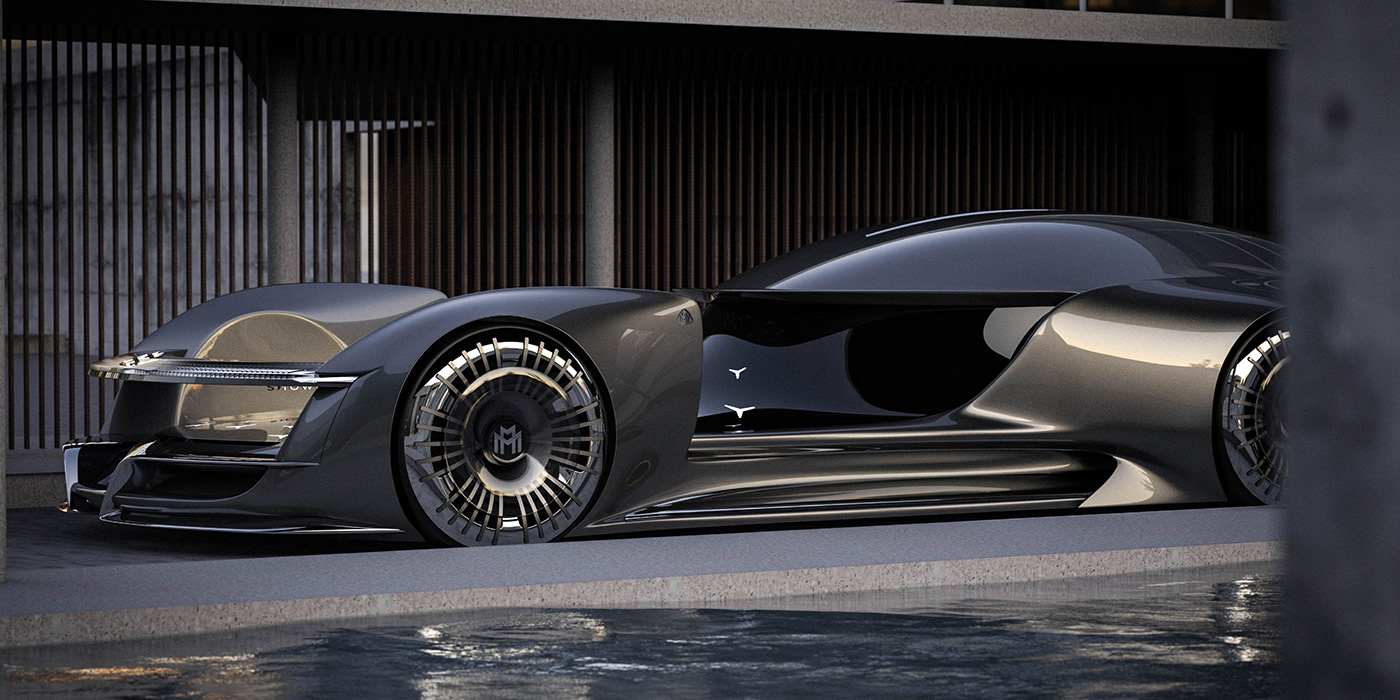 mercedes，Maybach SHOWMATIC，Automobile design，conceptual design，Streamlined design，