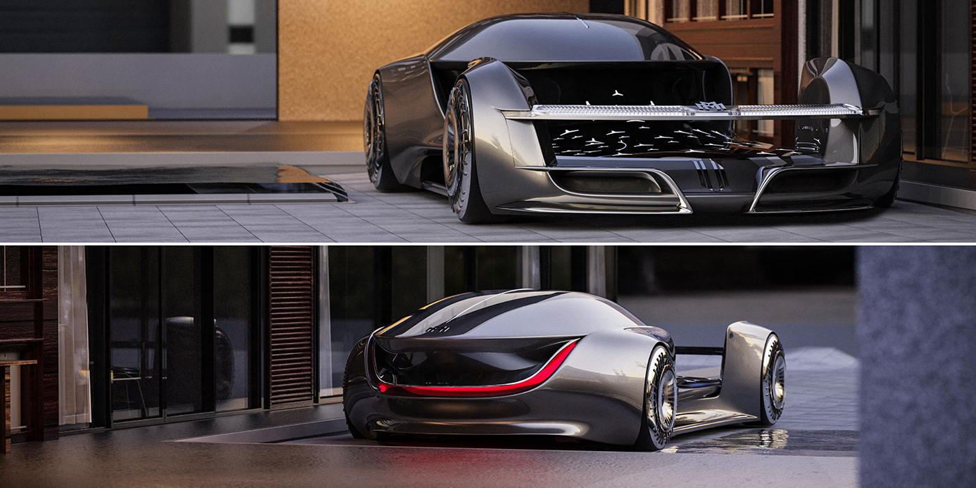 mercedes，Maybach SHOWMATIC，Automobile design，conceptual design，Streamlined design，