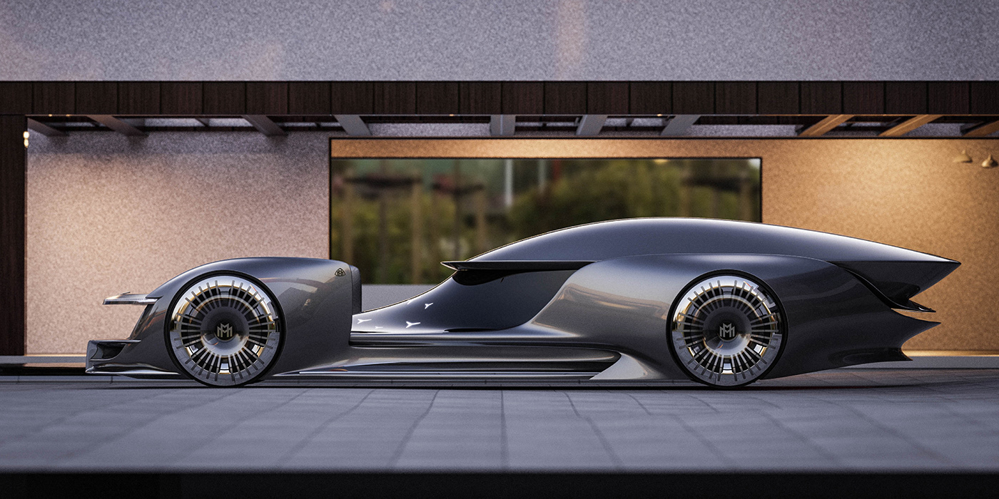 mercedes，Maybach SHOWMATIC，Automobile design，conceptual design，Streamlined design，