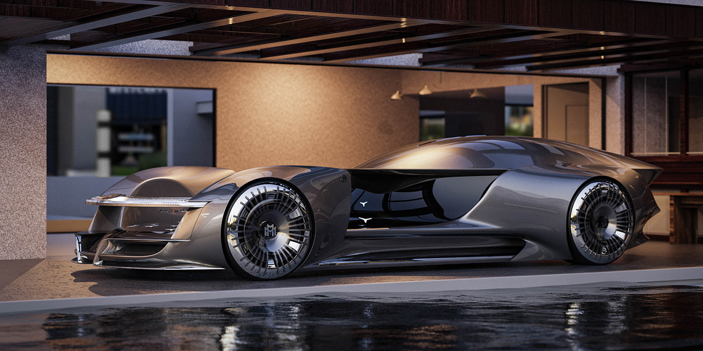 mercedes，Maybach SHOWMATIC，Automobile design，conceptual design，Streamlined design，