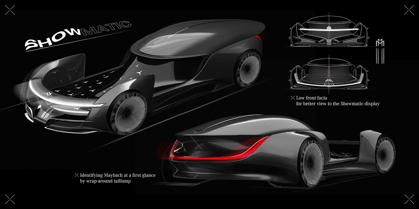 mercedes，Maybach SHOWMATIC，Automobile design，conceptual design，Streamlined design，