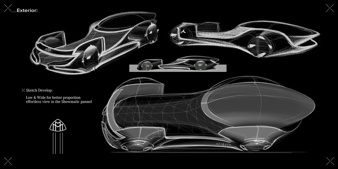 mercedes，Maybach SHOWMATIC，Automobile design，conceptual design，Streamlined design，