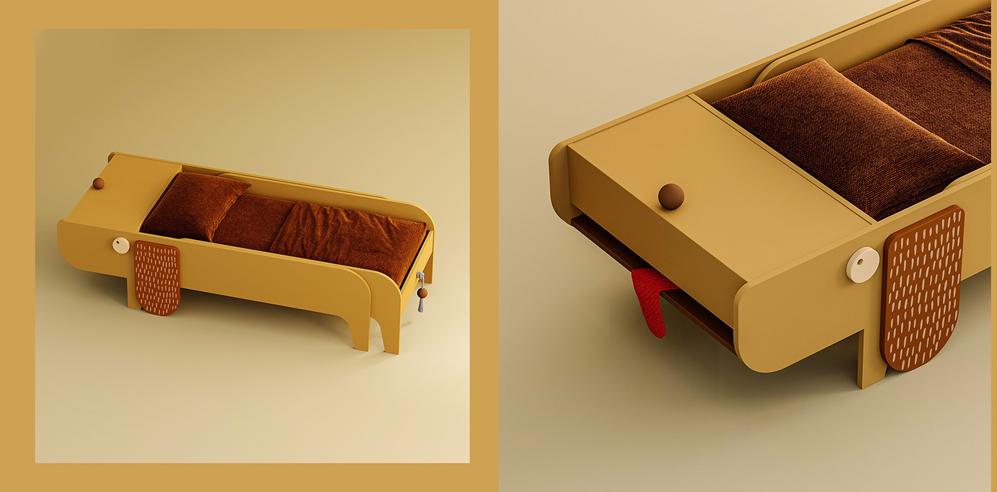 Children bed，product design，Appearance design，delicate，lovely，