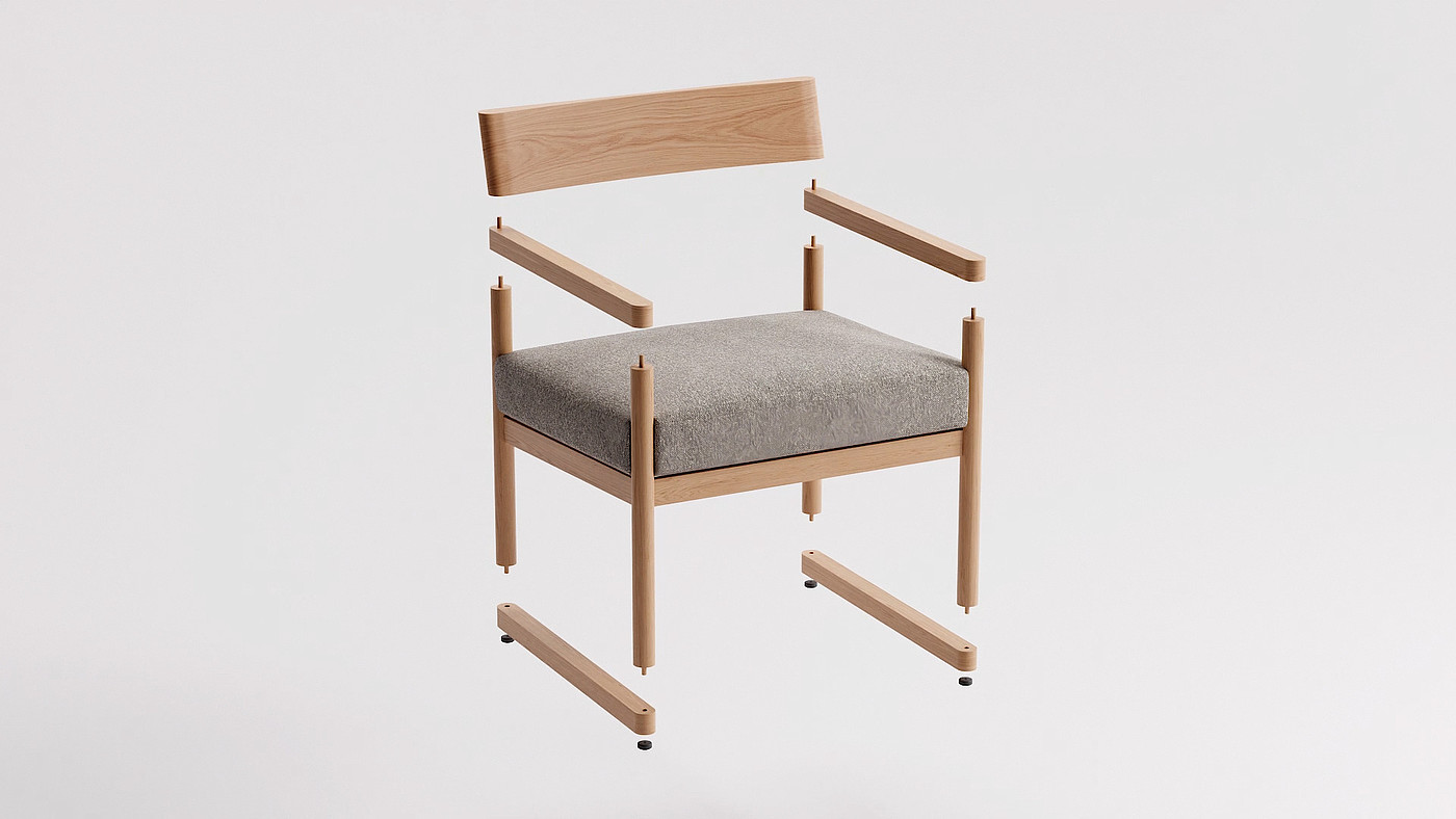 3D animation，animation，chair，wood，visualization，product design，Dynamic graphics，