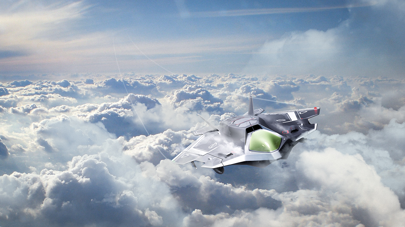 aircraft，fighter，3D modeling，3D rendering，visualization，industrial design，