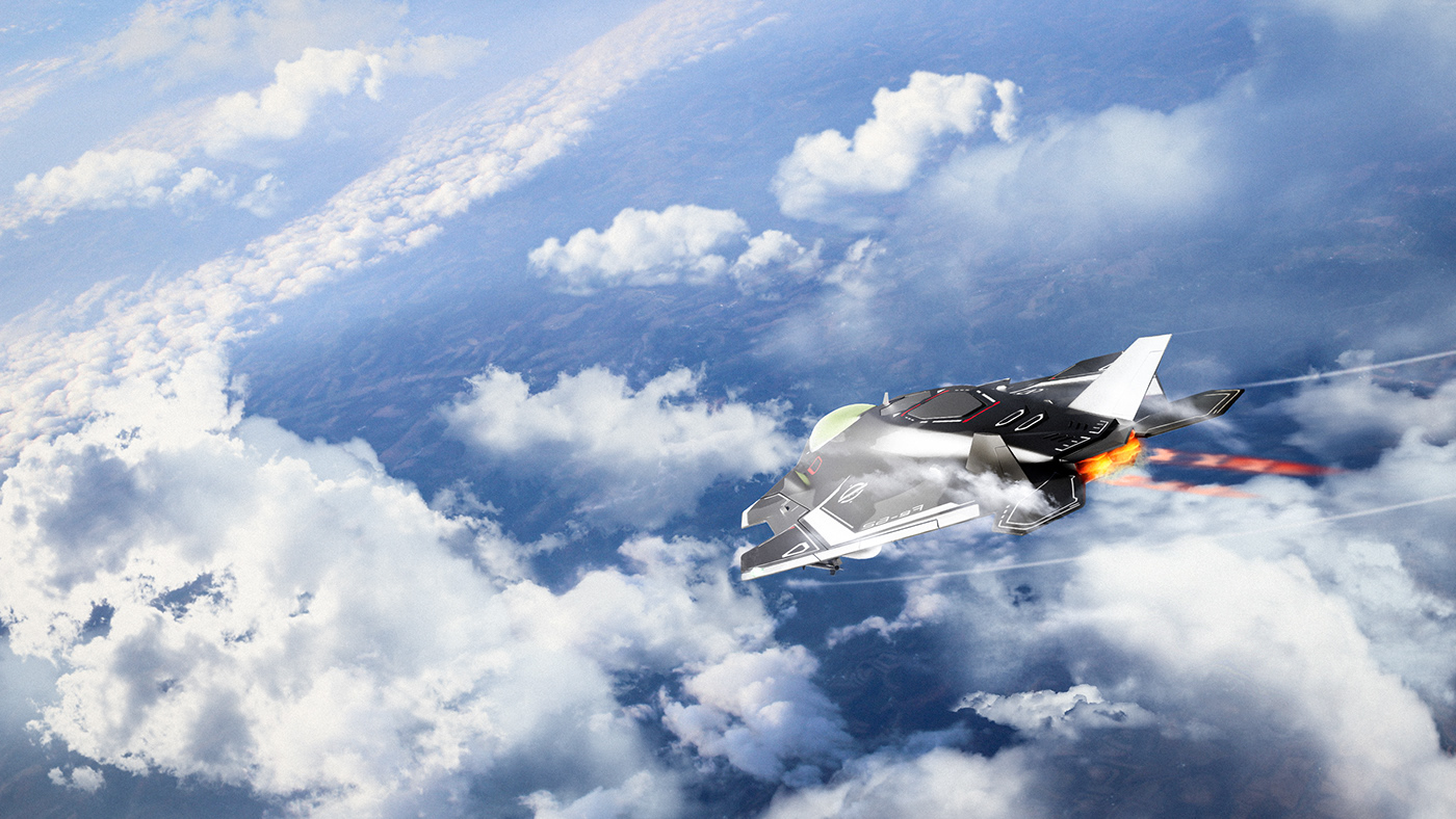 aircraft，fighter，3D modeling，3D rendering，visualization，industrial design，