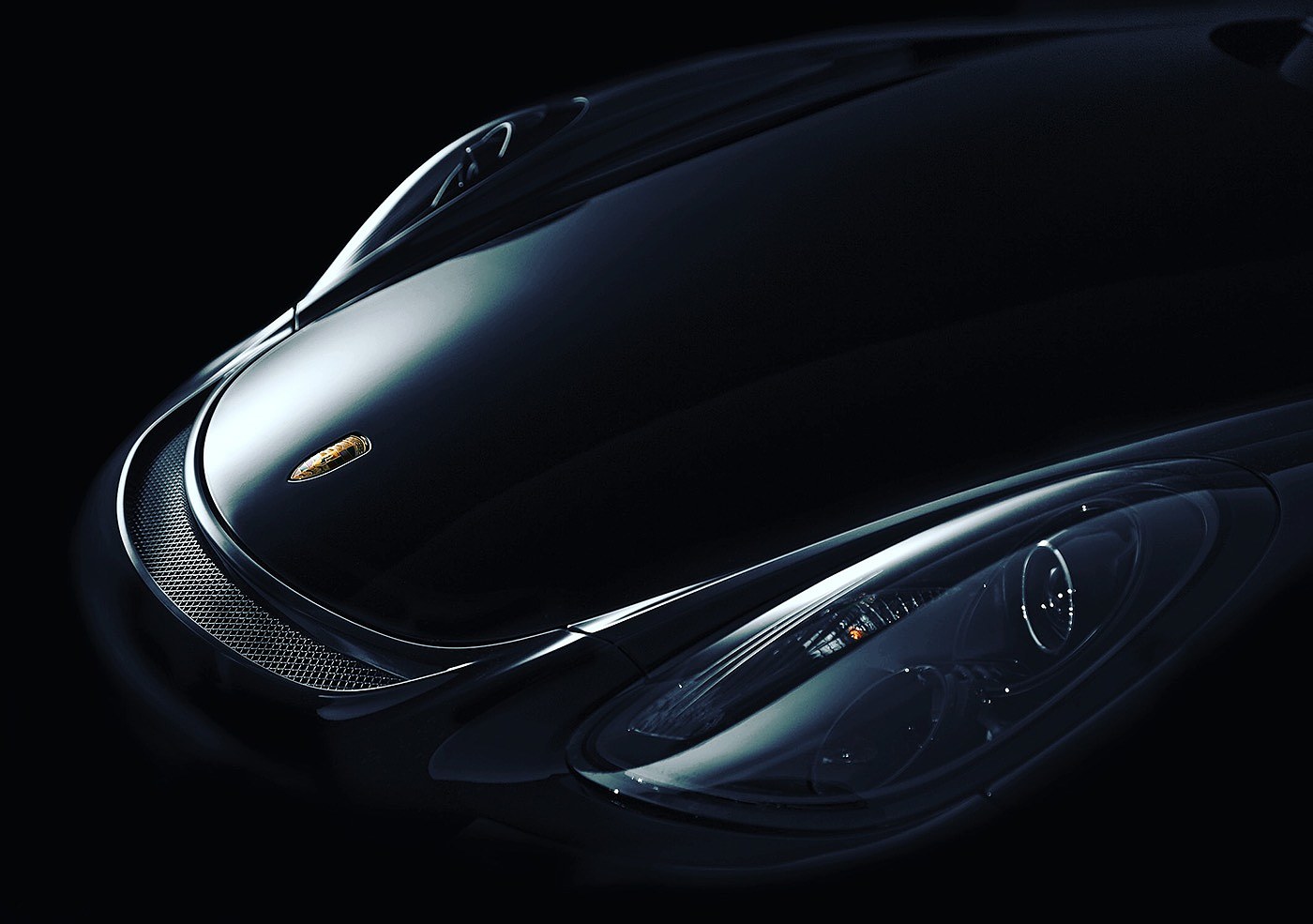 Porsche，automobile，black，Luxury car，outdoors，