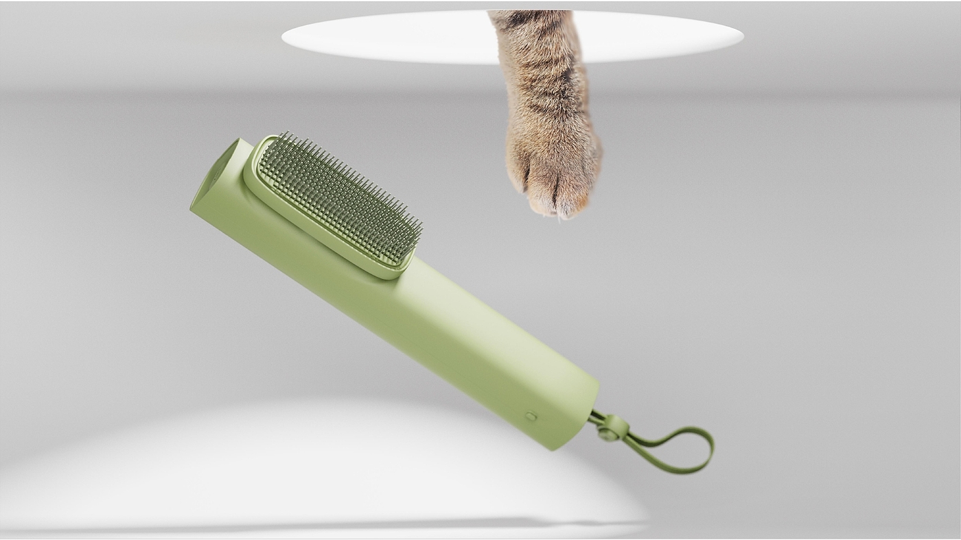 product design，industrial design，Keyshot rendering，sample reels，Pets，Cat brush，