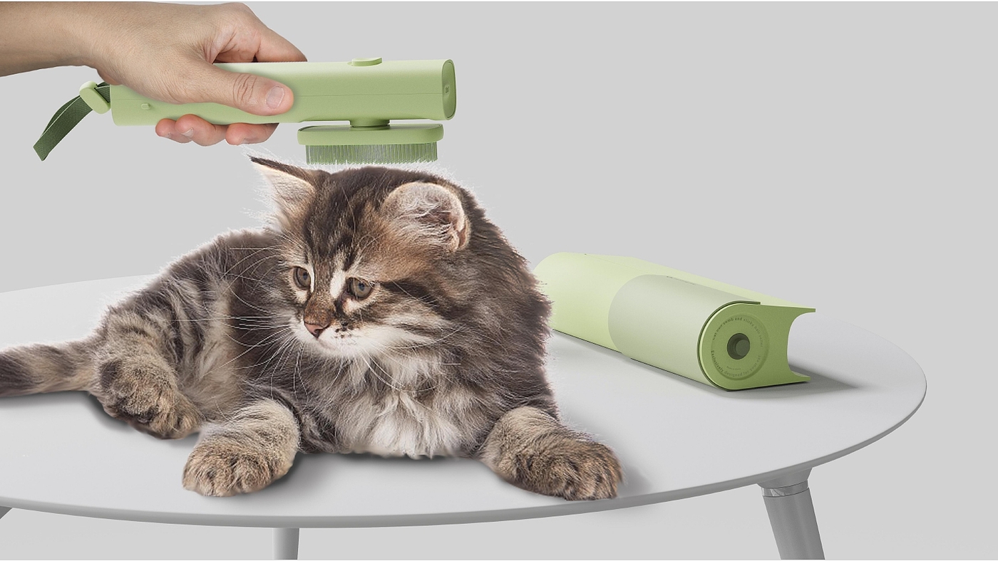 product design，industrial design，Keyshot rendering，sample reels，Pets，Cat brush，