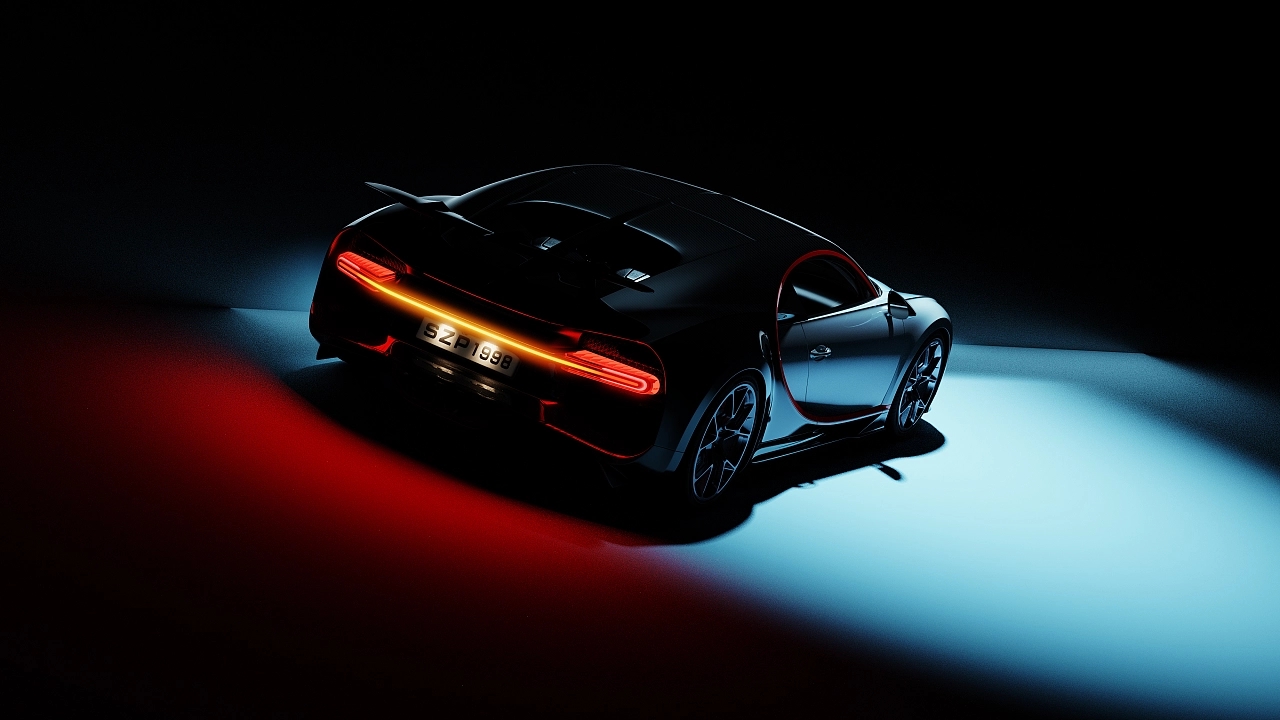 Sports car rendering，keyshot，Bugatti Veyron，