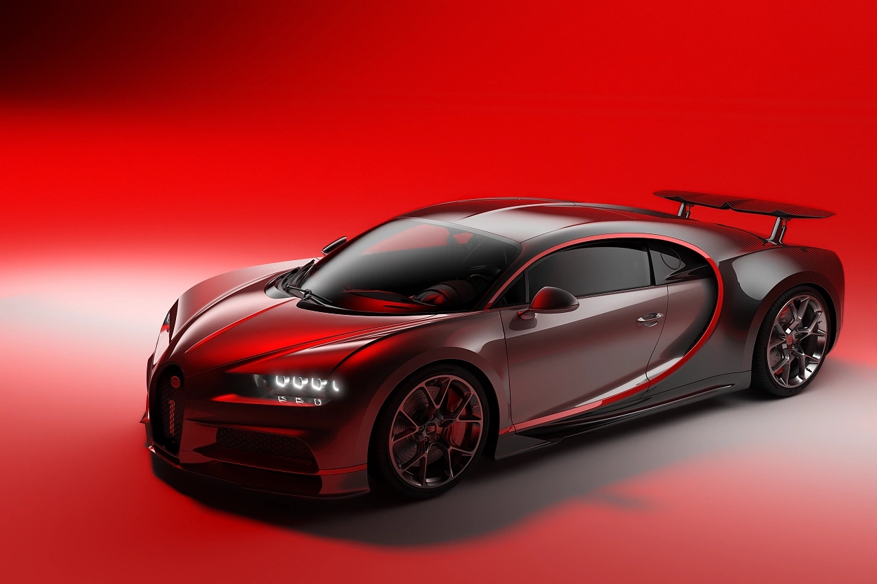 Sports car rendering，keyshot，Bugatti Veyron，