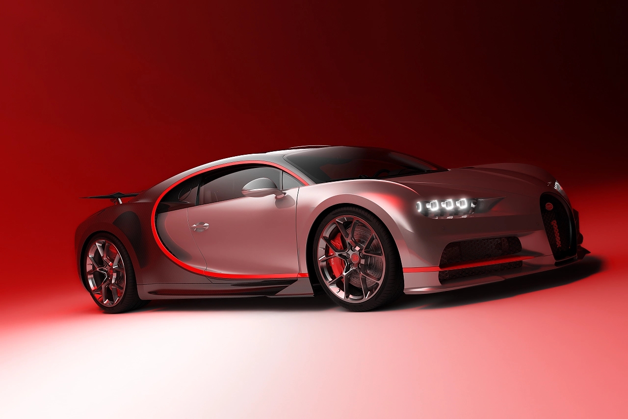 Sports car rendering，keyshot，Bugatti Veyron，