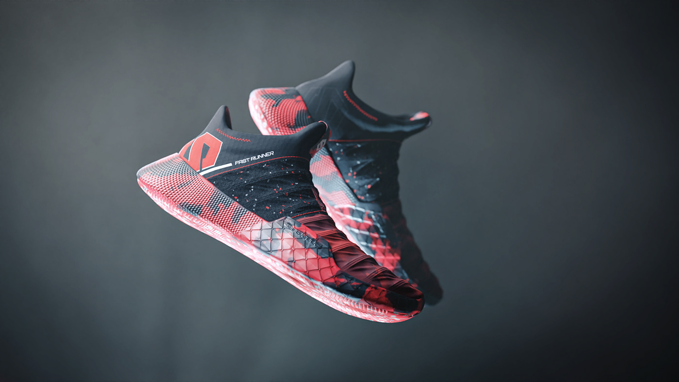 Fast Runner，Running shoes，texture of material，