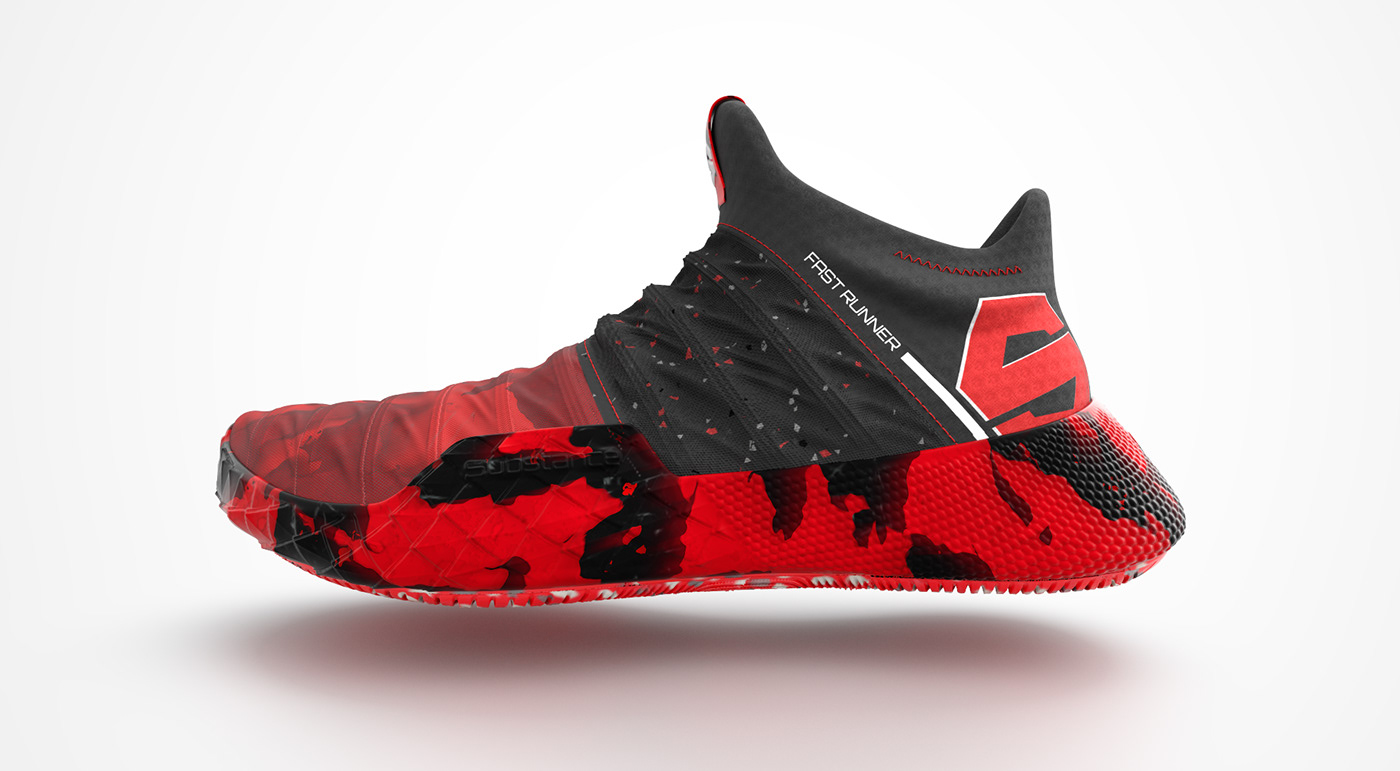 Fast Runner，Running shoes，texture of material，