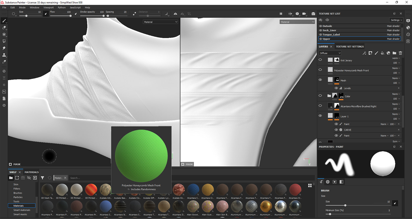 Fast Runner，Running shoes，texture of material，