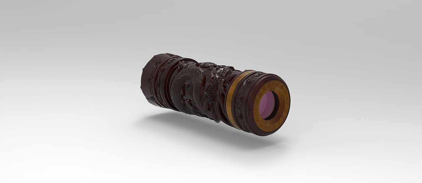 telescope，Retro telescope，Chinese style，carving，Monocular telescope，Ornaments，Arts and Crafts，Craft telescope，