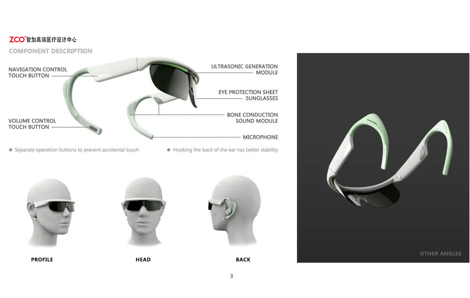 intelligence，Zhijia design，Obstacle avoidance，Navigation，blind，glasses，