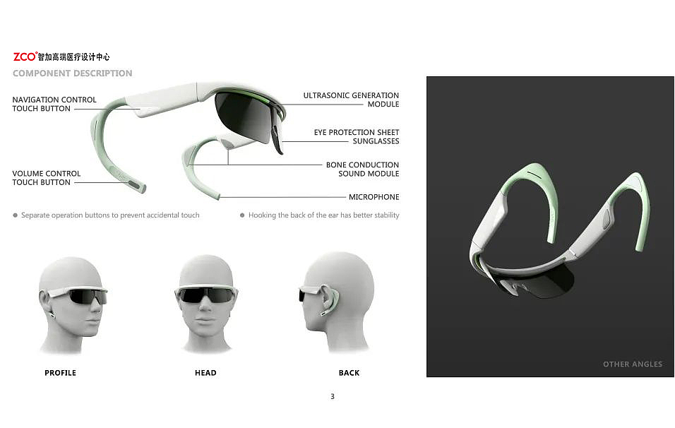 intelligence，Zhijia design，Obstacle avoidance，Navigation，blind，glasses，