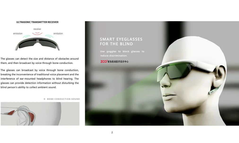 intelligence，Zhijia design，Obstacle avoidance，Navigation，blind，glasses，