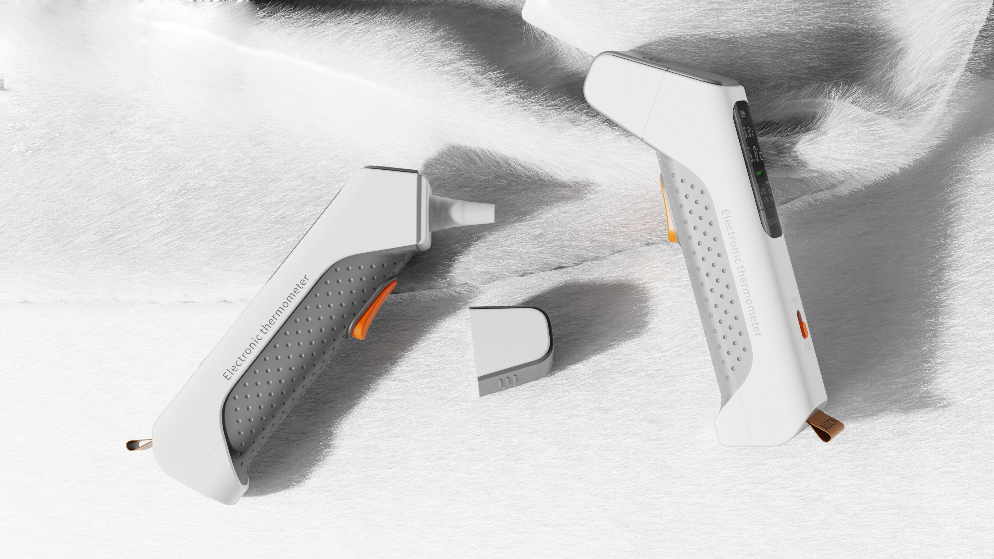 Ear temperature gun，forehead thermometer，Whole case design，Home medical，Electronic thermometer，