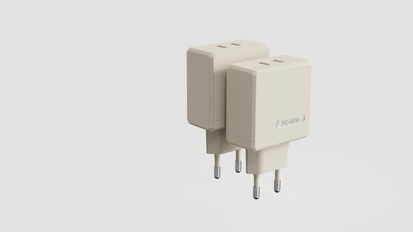 Charger，Fast charging charger，PD40W，usb，product design，