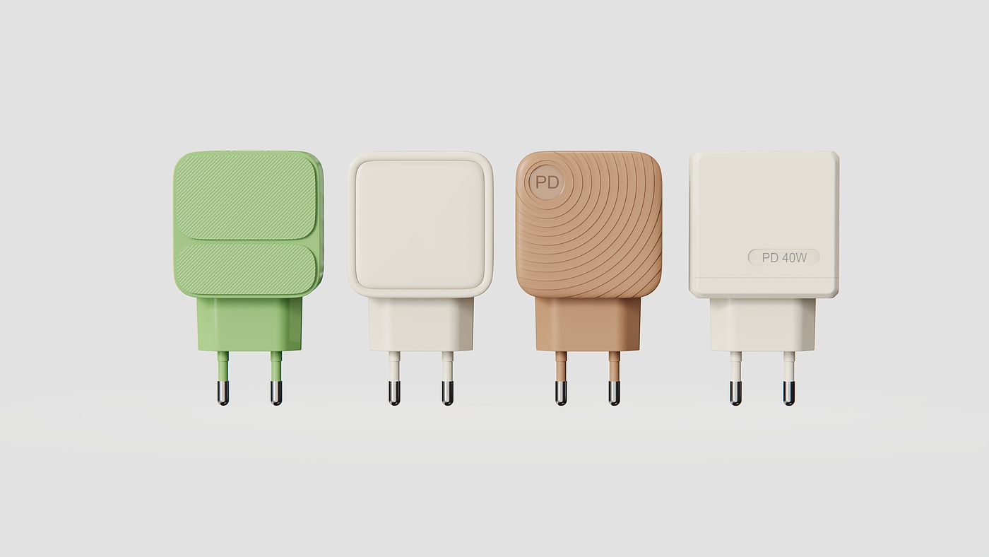 Charger，Fast charging charger，PD40W，usb，product design，