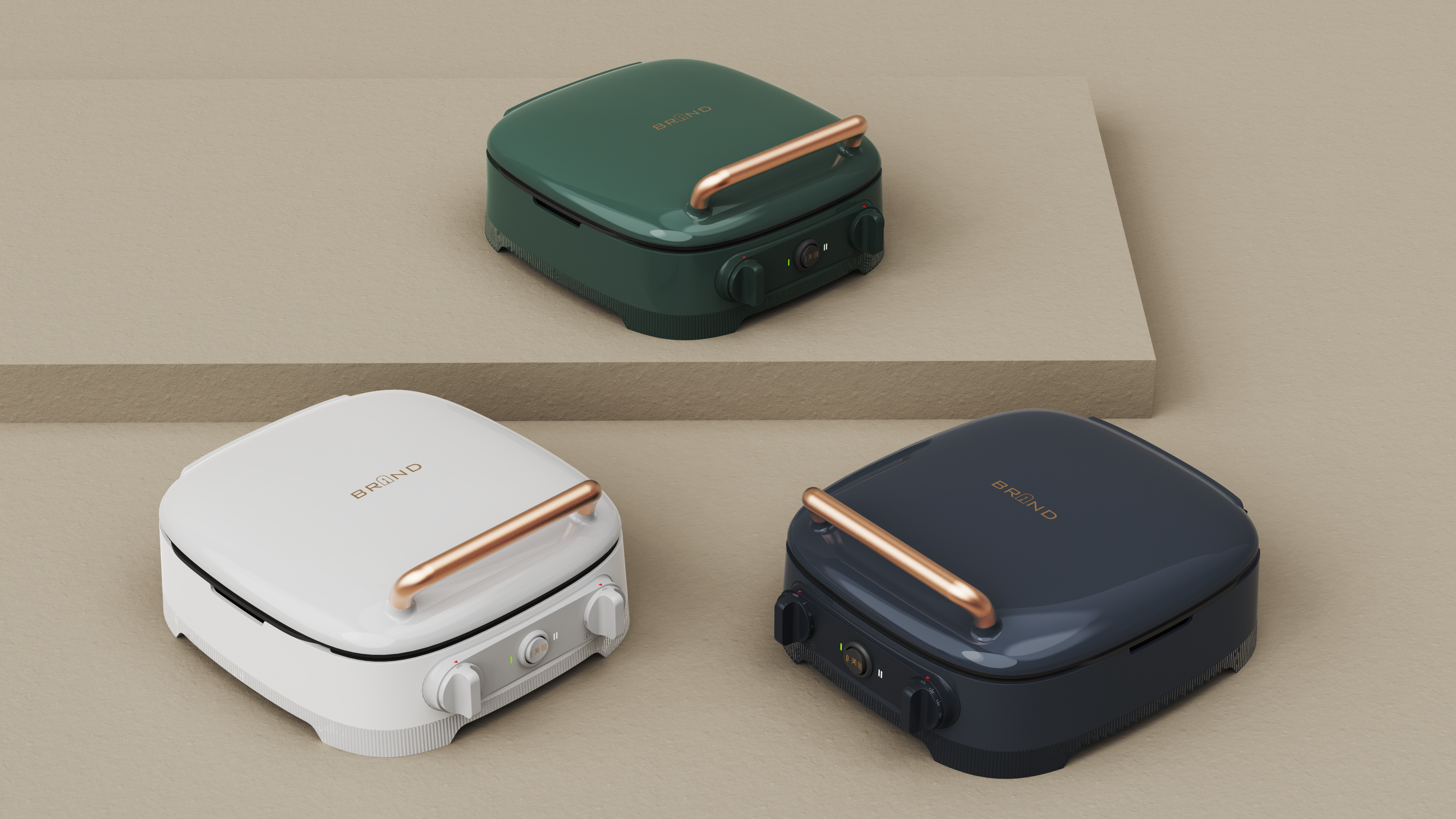 household，small home appliances，Electric baking pan，Retro，white，