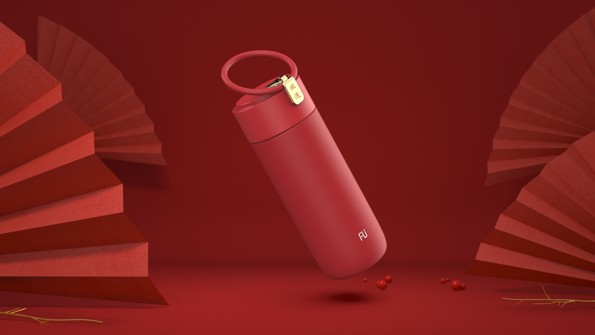 National tide，Water cup，Culture，Hongyun，lifting ring，