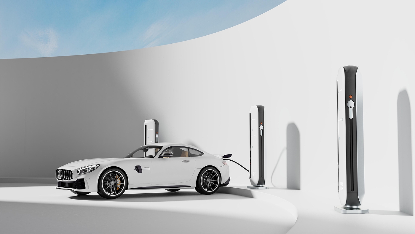 product design，industrial design，sample reels，Charging pile，Keyshot rendering，