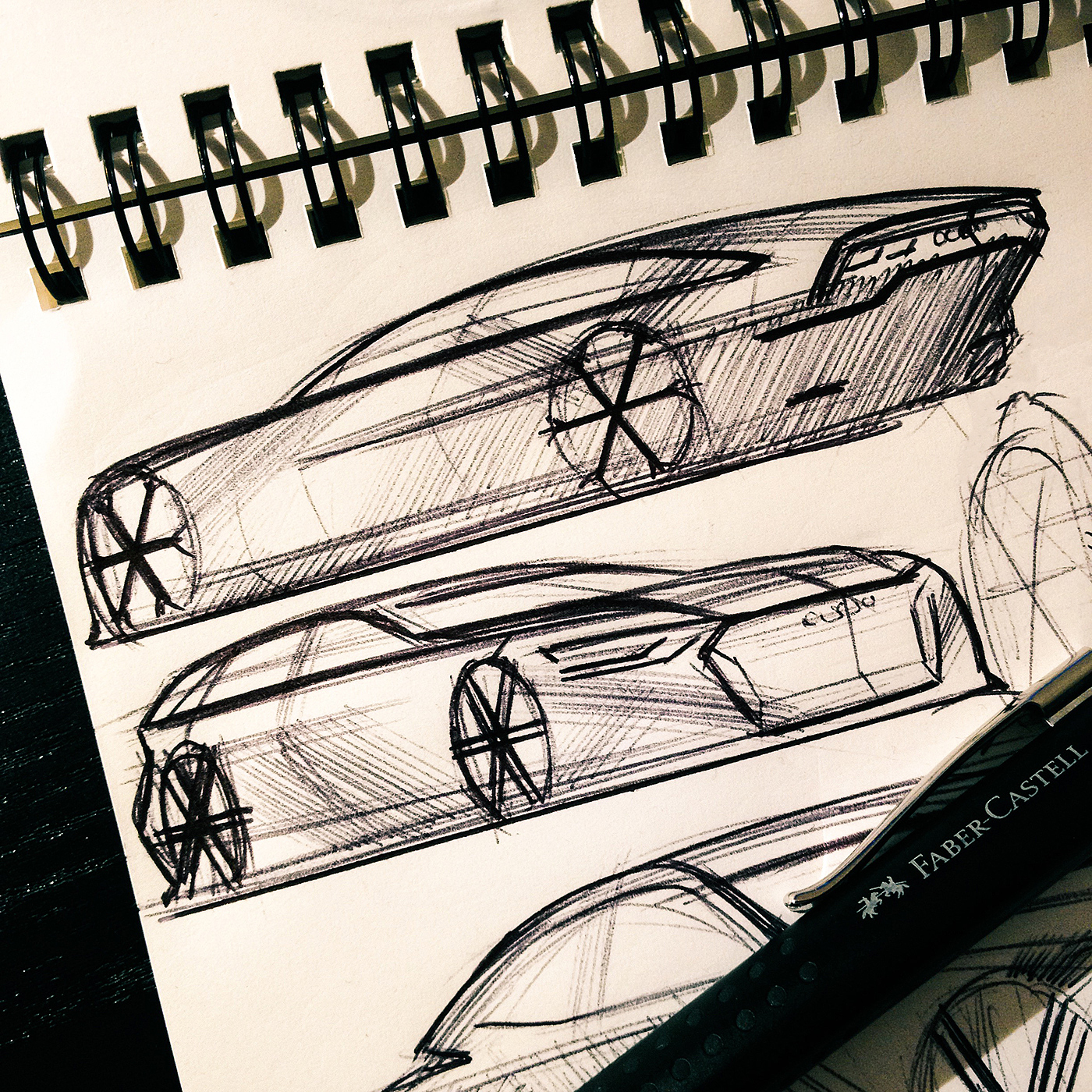 automobile，Hand drawn，painting，Line，marker pen，