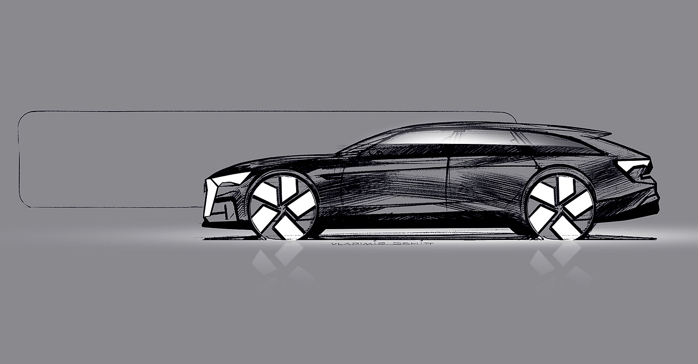 automobile，Hand drawn，painting，Line，marker pen，