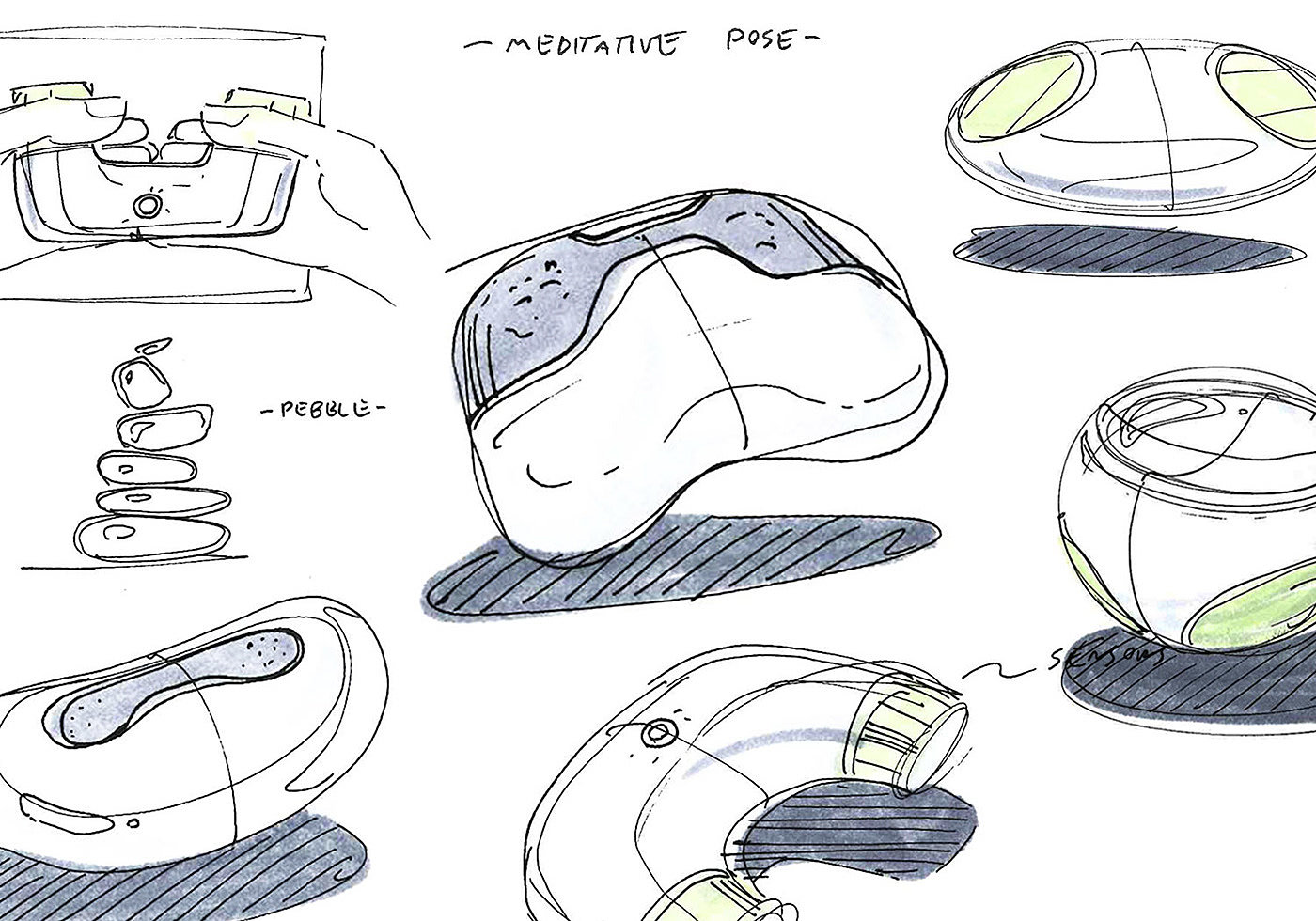 product design，electronic product，core，meditation，healthy，