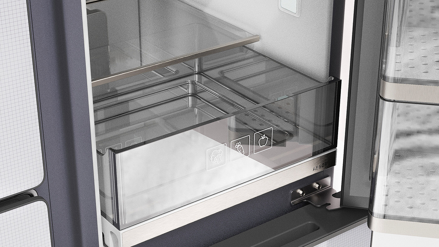 Refrigerator，household electrical appliances，product design，Appearance design，delicate，