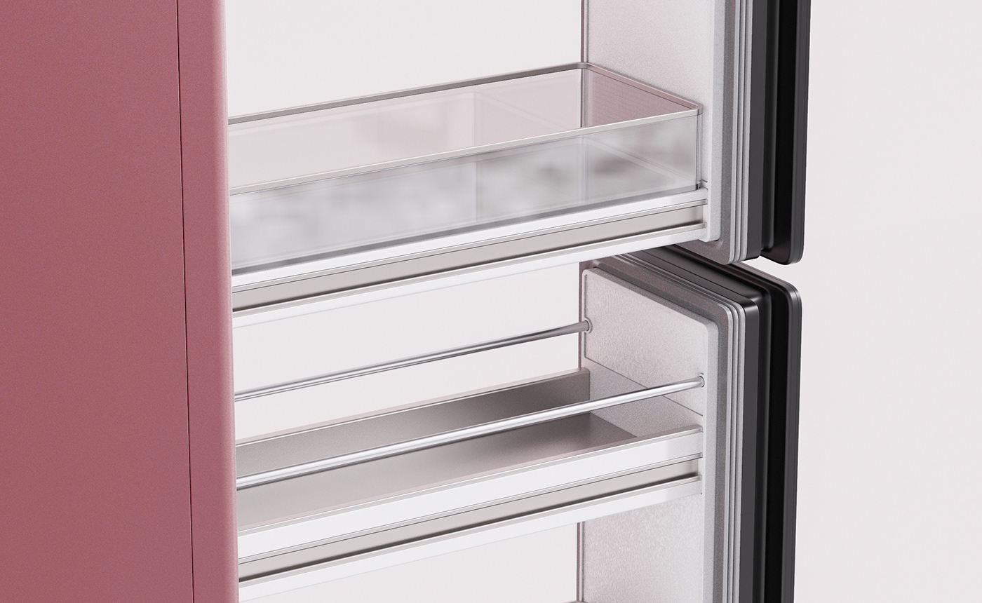 Refrigerator，household electrical appliances，product design，Appearance design，delicate，