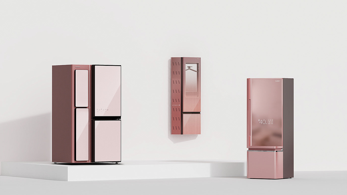 Refrigerator，household electrical appliances，product design，Appearance design，delicate，