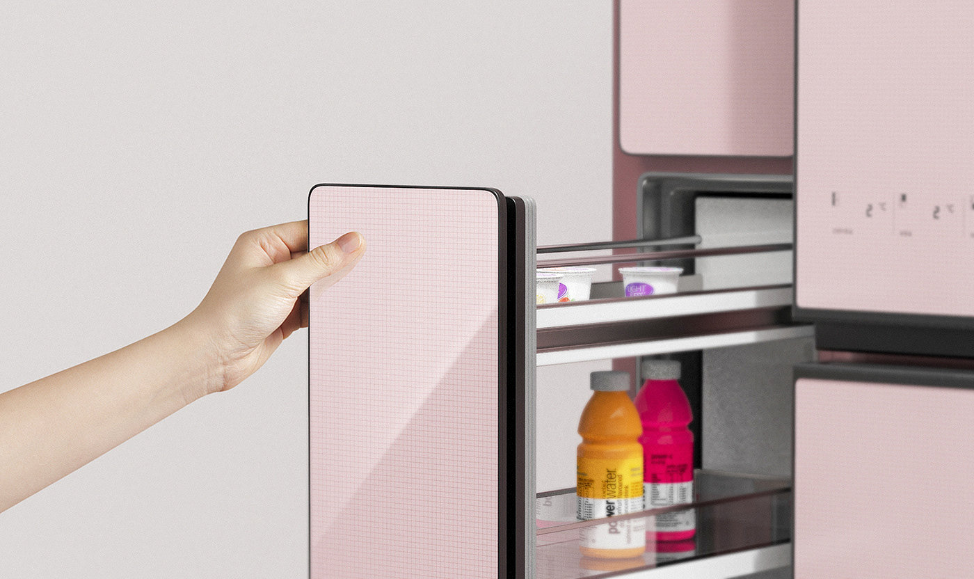 Refrigerator，household electrical appliances，product design，Appearance design，delicate，