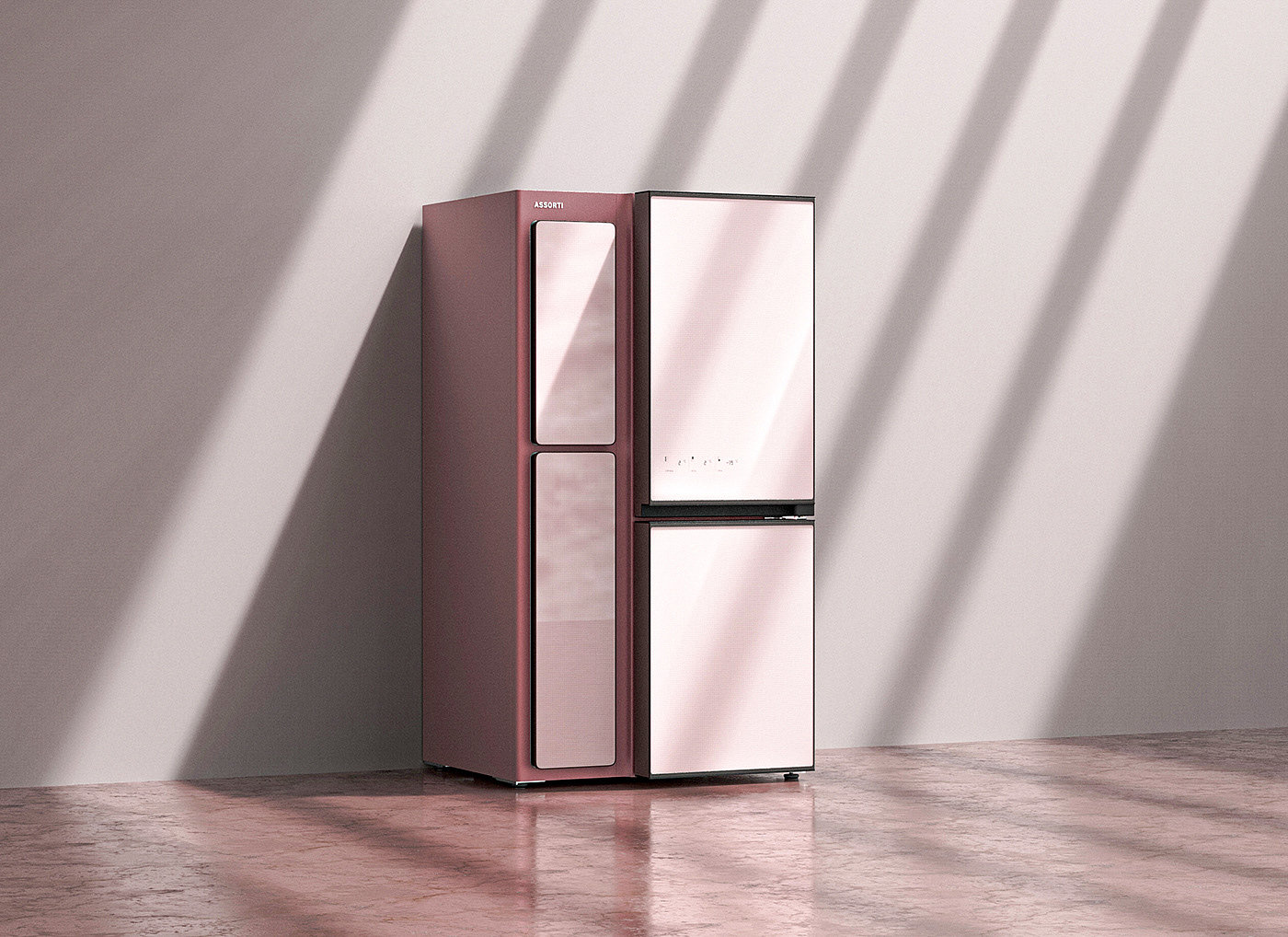 Refrigerator，household electrical appliances，product design，Appearance design，delicate，