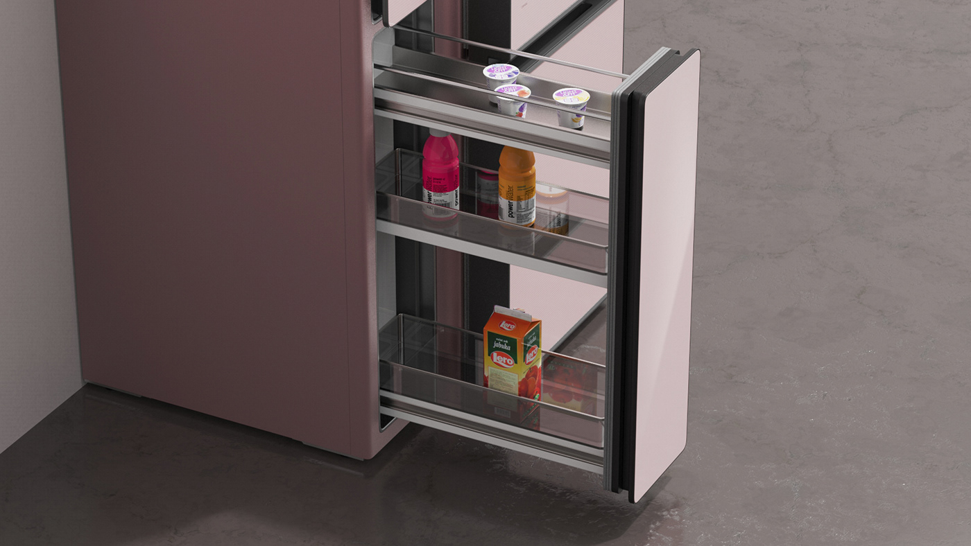 Refrigerator，household electrical appliances，product design，Appearance design，delicate，