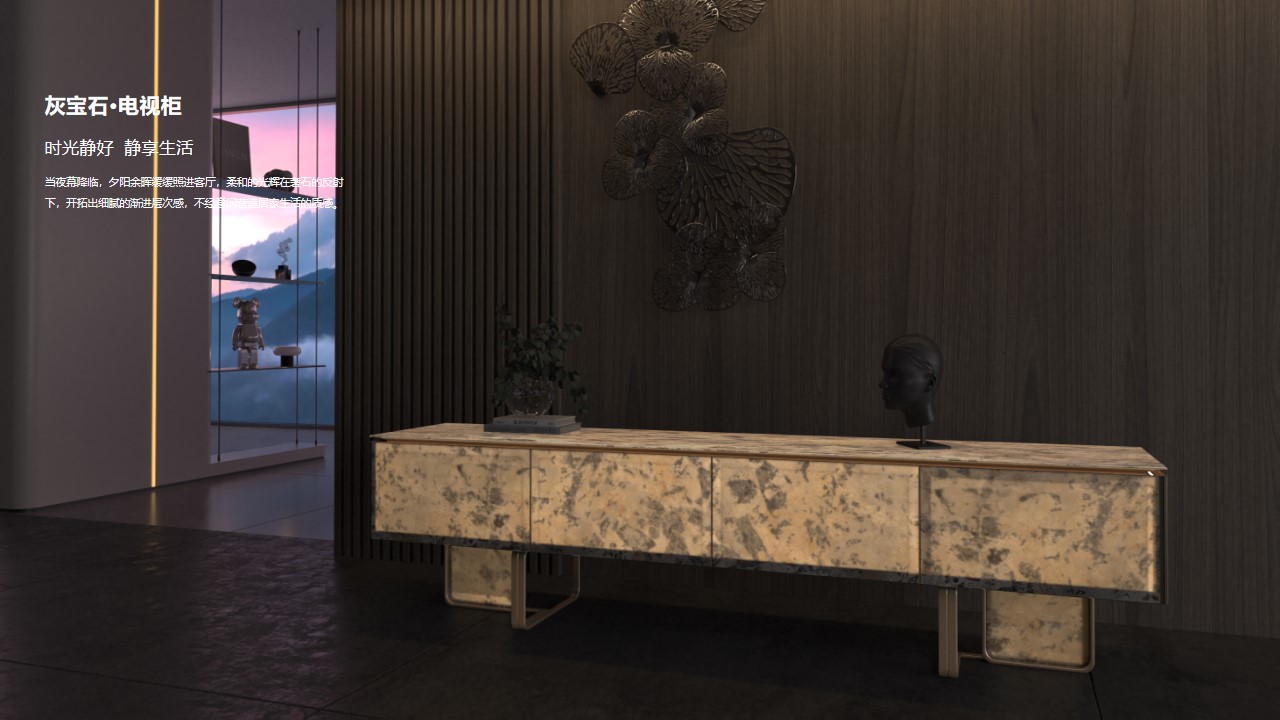 Furniture, luxury stone, light transmission，