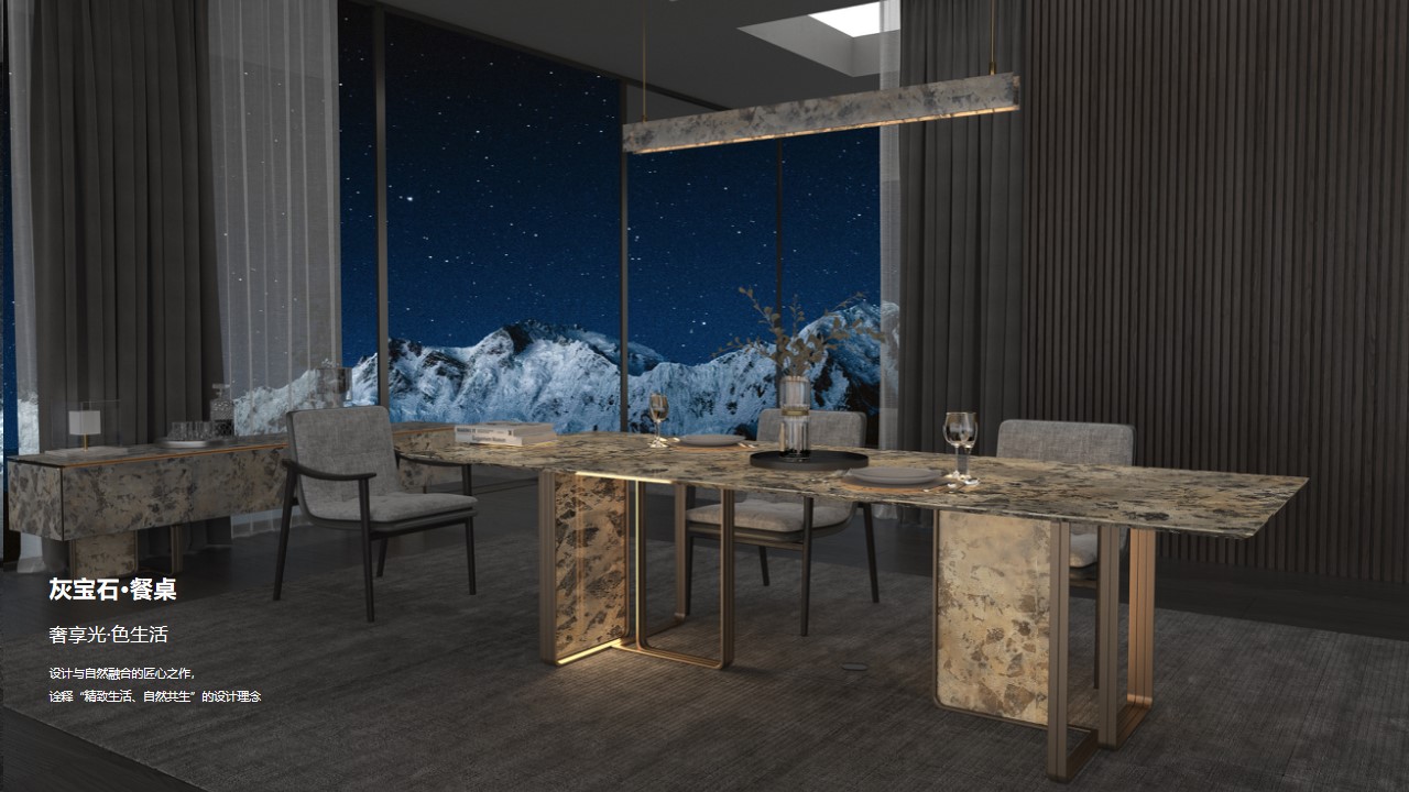 Furniture, luxury stone, light transmission，