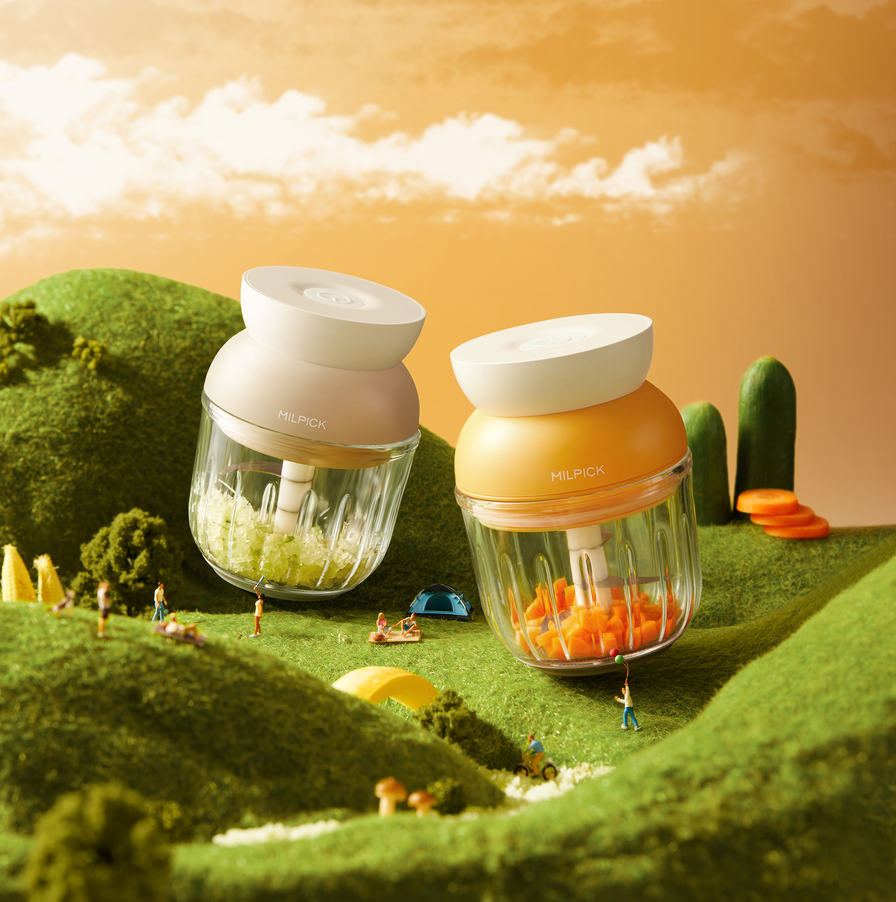 Make garlic device，Auxiliary food machine，man-machine，Geometric Aesthetics，