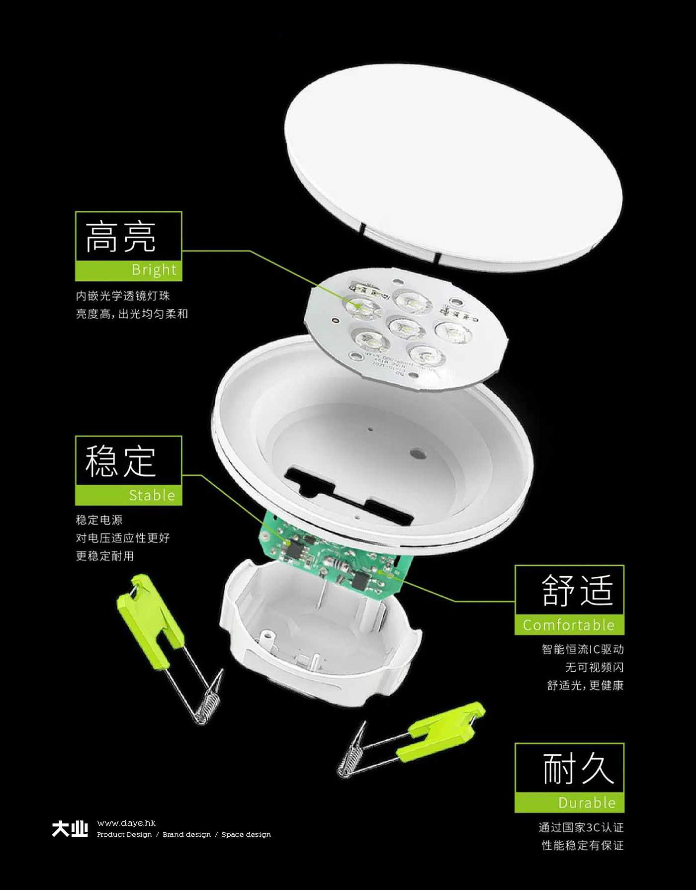 industrial design，product design，Lamp design，lighting design ，Downlight，