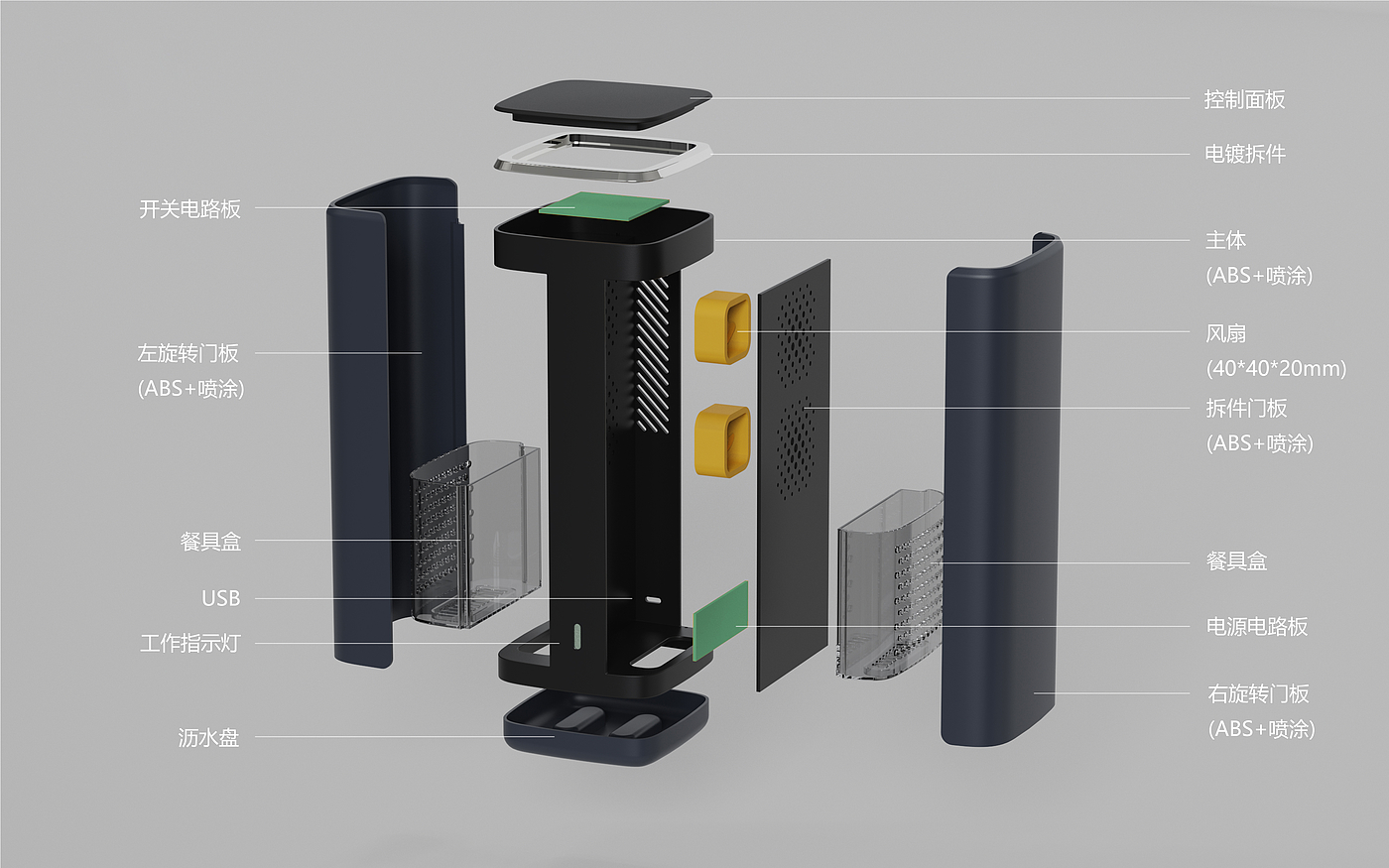 product design，Kitchen appliances，Disinfection box，Chopstick barrel，Chopstick box，Sterilizer，
