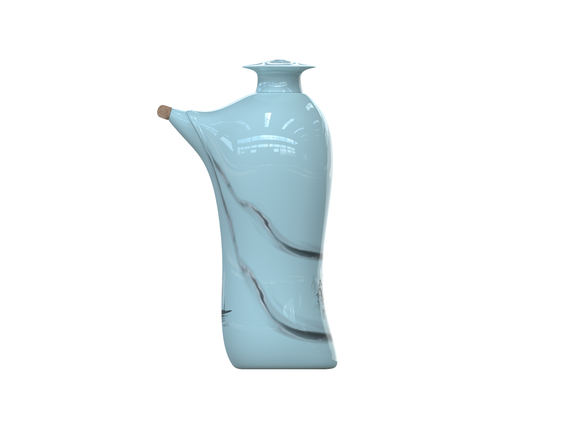 Fairy Finger Road，ceramics，Cultural creation，Green design，Ink and wash，Personification，traditional culture，Wine bottle packaging design，