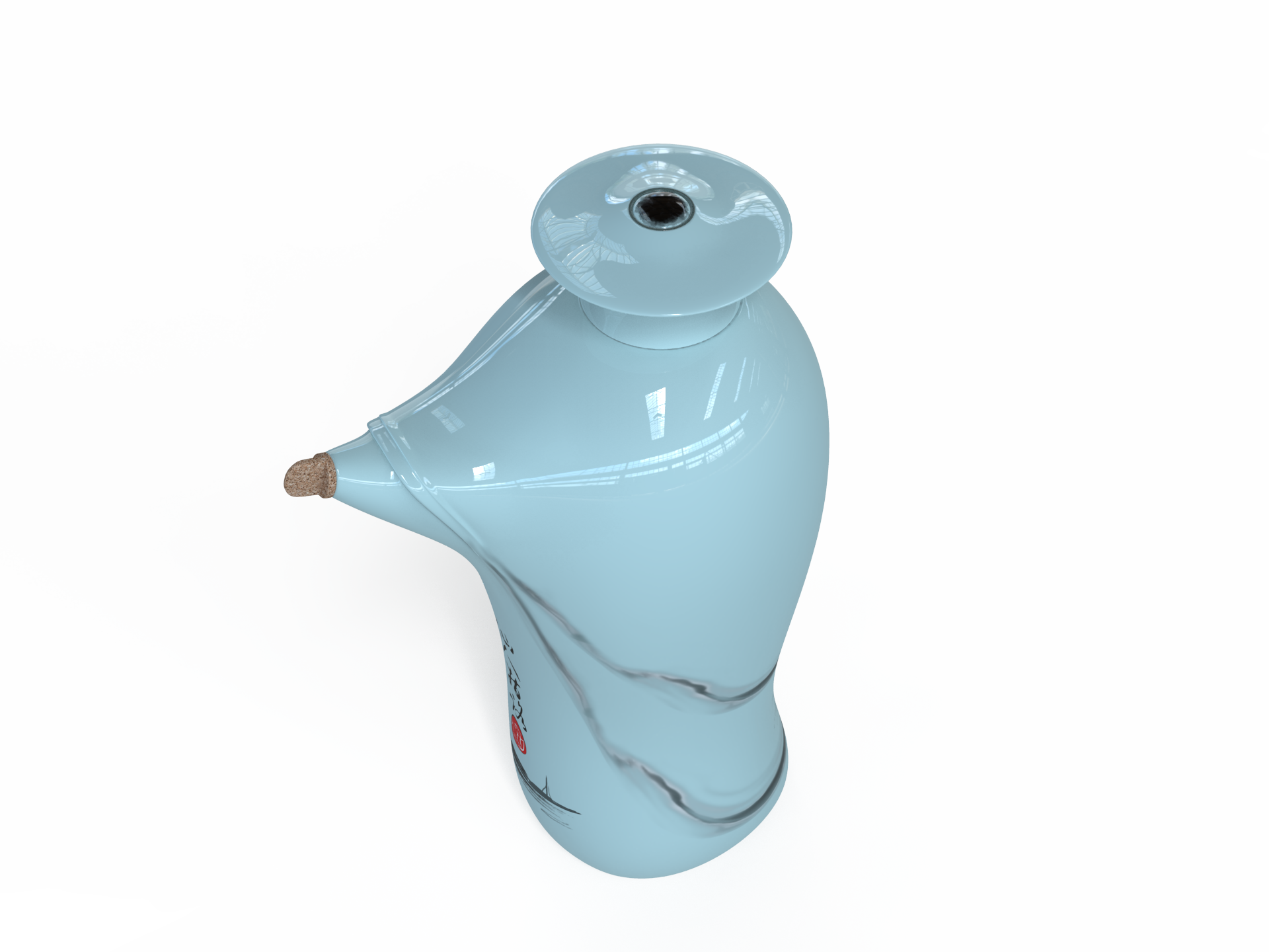 Fairy Finger Road，ceramics，Cultural creation，Green design，Ink and wash，Personification，traditional culture，Wine bottle packaging design，