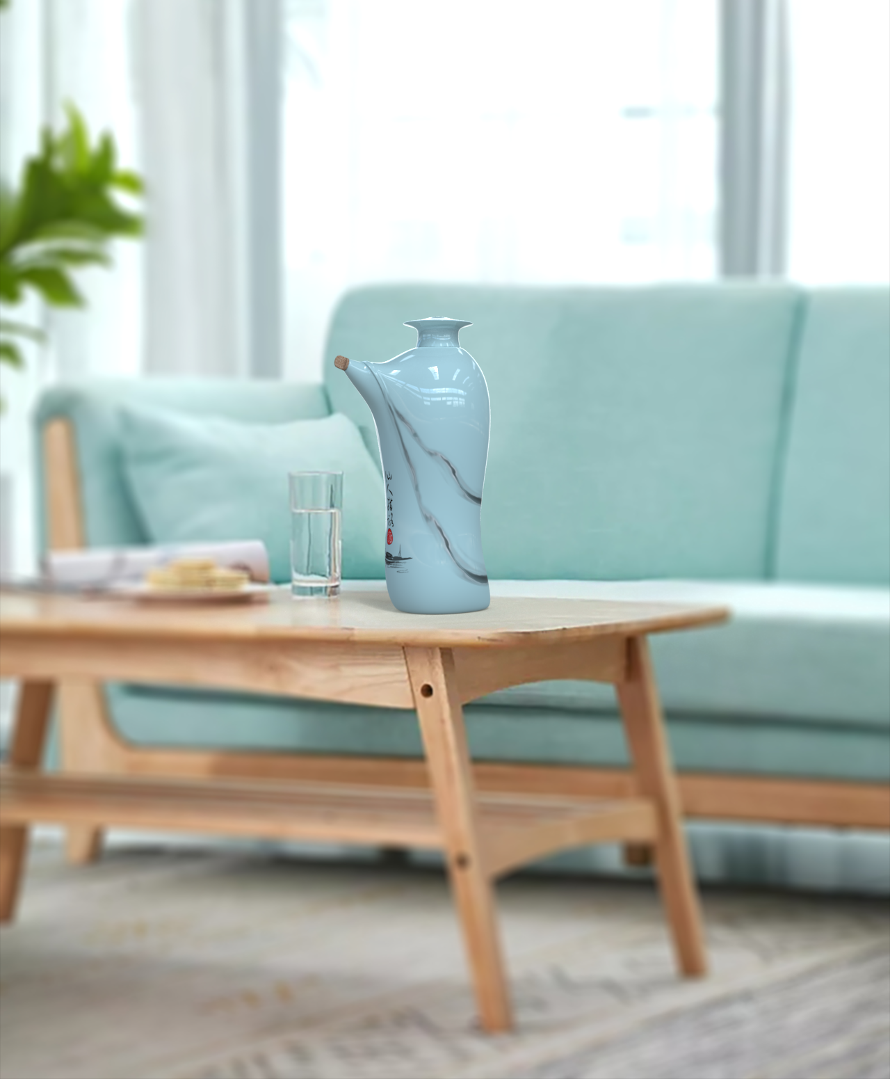 Fairy Finger Road，ceramics，Cultural creation，Green design，Ink and wash，Personification，traditional culture，Wine bottle packaging design，