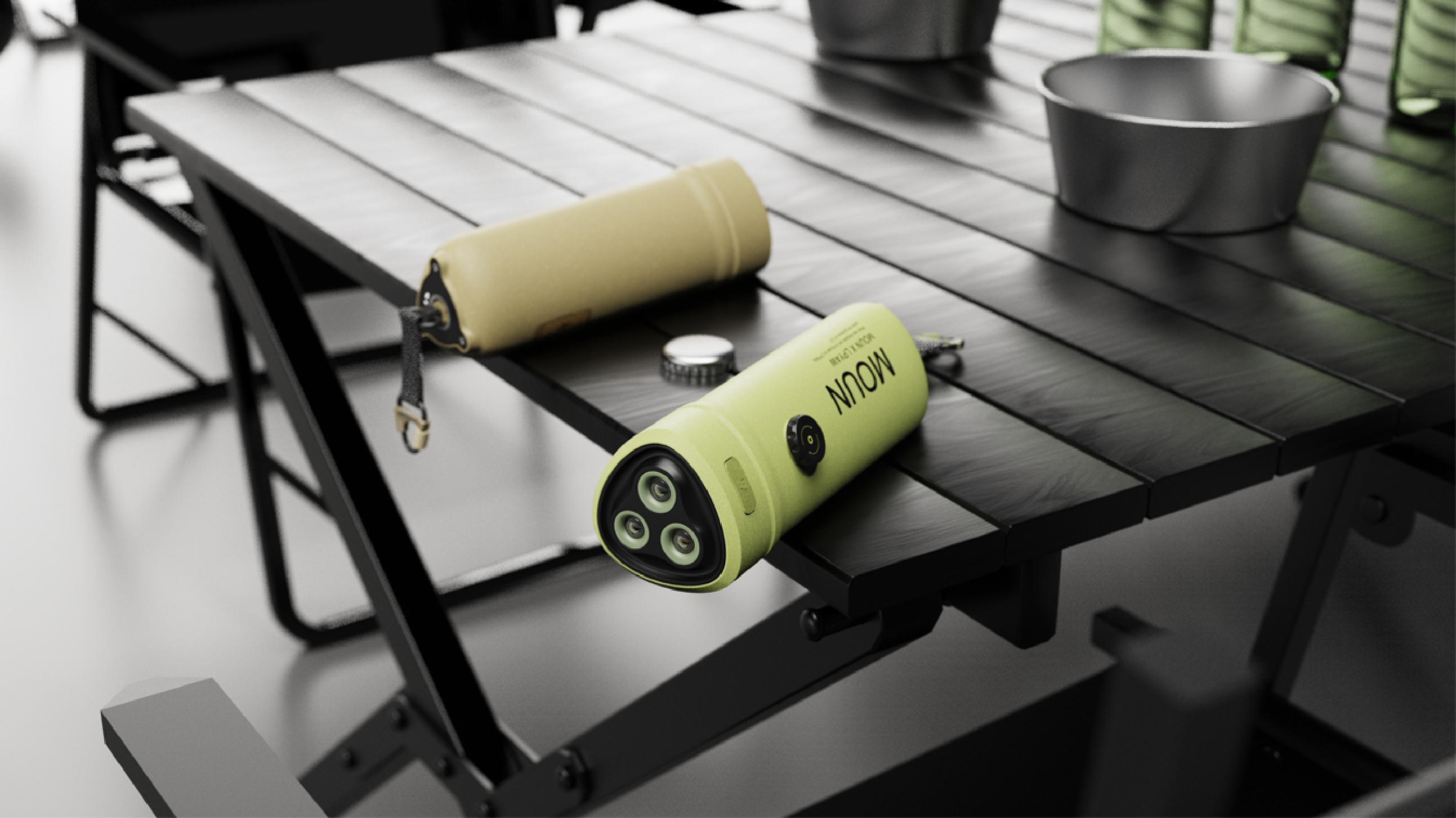 product design，industrial design，Keyshot rendering，Outdoor camping，sample reels，Flashlight，