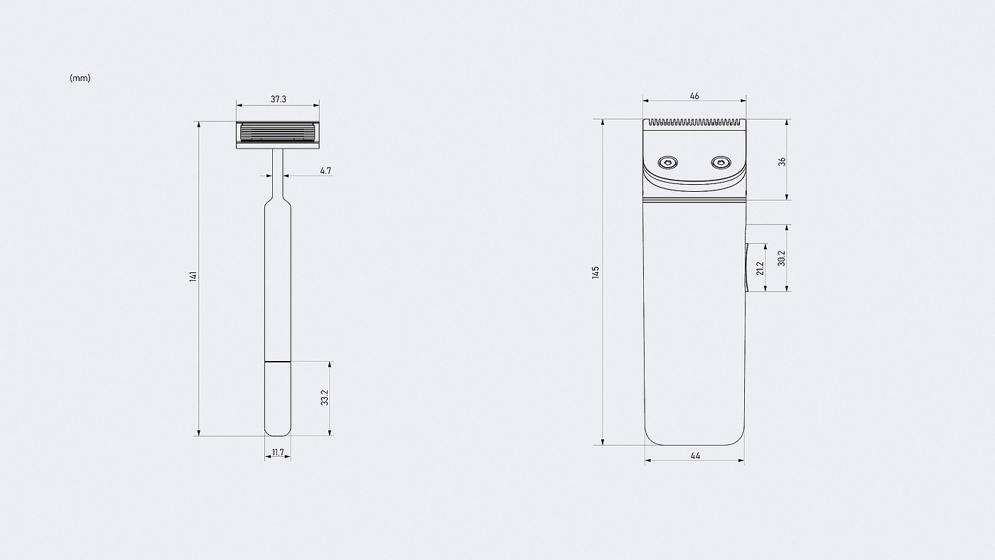 剃须刀，男女通用，产品设计，Kiru，