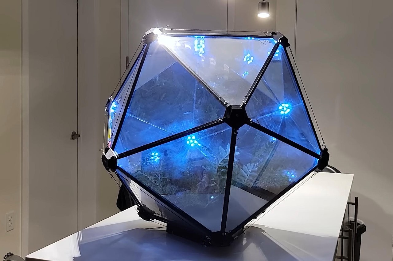 diy，Aquarium，icosahedral glass cylinder，